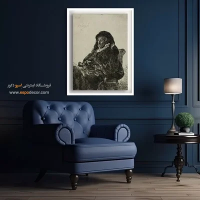 دکوراسیون سبک باروک - مادر هنرمند نشسته پشت میز – تابلو نقاشی رامبراند - اسپو دکور