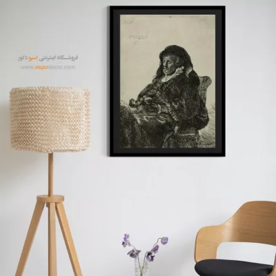 دکوراسیون سبک باروک - مادر هنرمند نشسته پشت میز – تابلو نقاشی رامبراند - اسپو دکور
