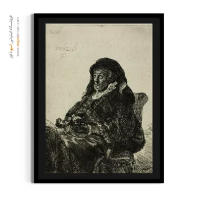 دکوراسیون سبک باروک - مادر هنرمند نشسته پشت میز – تابلو نقاشی رامبراند - اسپو دکور