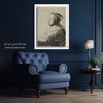 تابلو برای هتل - یک زن آفریقایی – تابلو نقاشی رامبراند - اسپو دکور