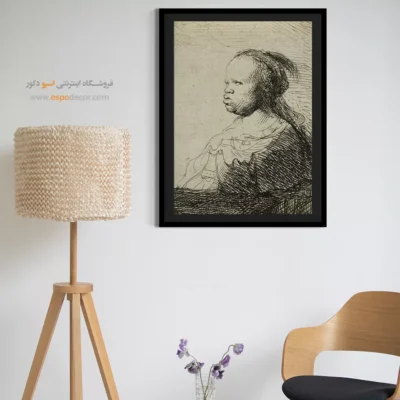 تابلو برای هتل - یک زن آفریقایی – تابلو نقاشی رامبراند - اسپو دکور