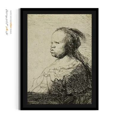 تابلو برای هتل - یک زن آفریقایی – تابلو نقاشی رامبراند - اسپو دکور