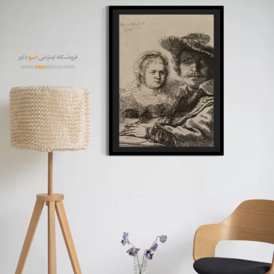 تابلو نقاشی پرتره - سلف پرتره با ساسکیا – تابلو نقاشی رامبراند - اسپو دکور