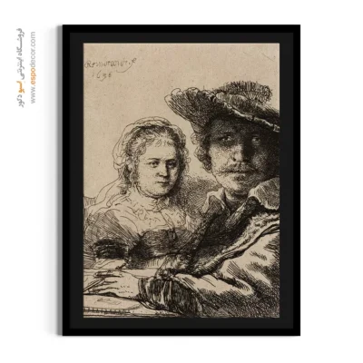 تابلو نقاشی پرتره - سلف پرتره با ساسکیا – تابلو نقاشی رامبراند - اسپو دکور