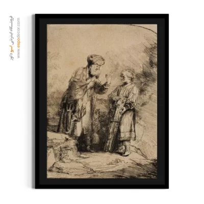 آثار برجسته رامبراند - ابراهیم و اسحاق – تابلو نقاشی رامبراند - اسپو دکور