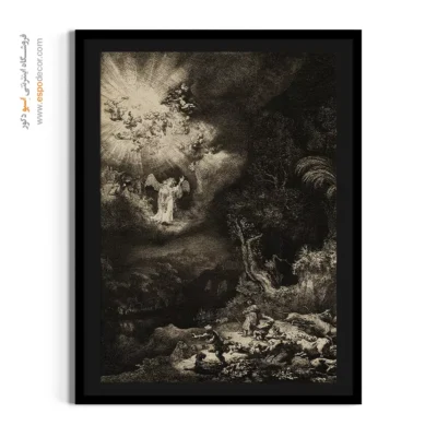 تابلو نقاشی سبک رامبراند - فرشته ای که در برابر شبانان ظاهر می شود – تابلو نقاشی رامبراند - اسپو دکور