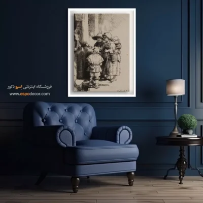 تابلو نقاشی باروک هلندی - صدقه گرفتن گدایان درب خانه – تابلو نقاشی رامبراند - اسپو دکور