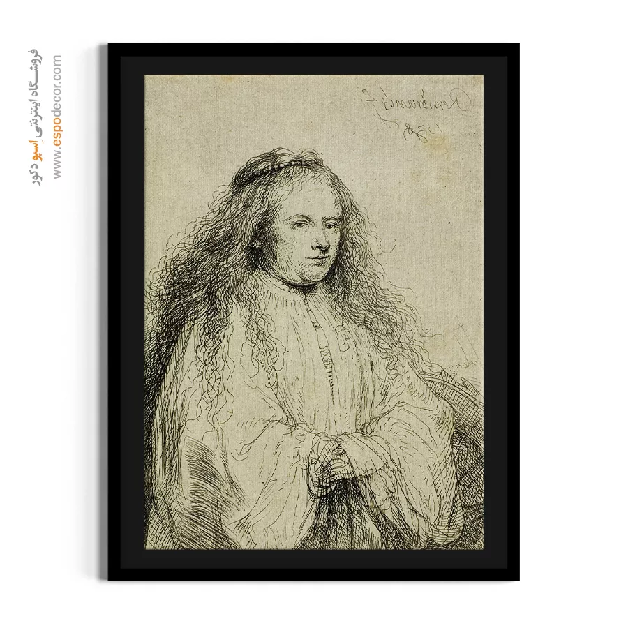 خرید تابلو چهره زن کلاسیک - سنت کاترین – تابلو نقاشی رامبراند - اسپو دکور