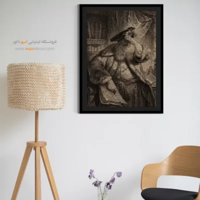 نقاشی کلاسیک برای دکور - پیرمردی که با دست روی چشمانش سایه می اندازد – تابلو نقاشی رامبراند - اسپو دکور