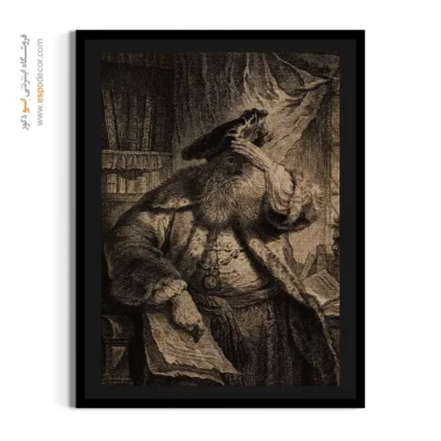 نقاشی کلاسیک برای دکور - پیرمردی که با دست روی چشمانش سایه می اندازد – تابلو نقاشی رامبراند - اسپو دکور