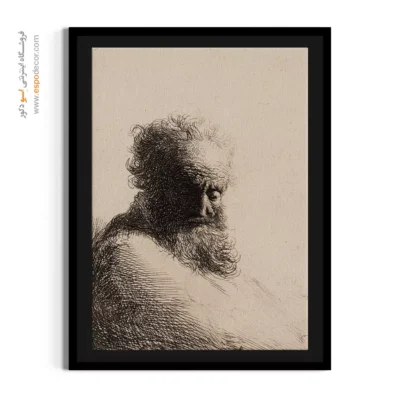 سفارش تابلو کلاسیک - نیم تنه پیرمرد ریشو – تابلو نقاشی رامبراند - اسپو دکور