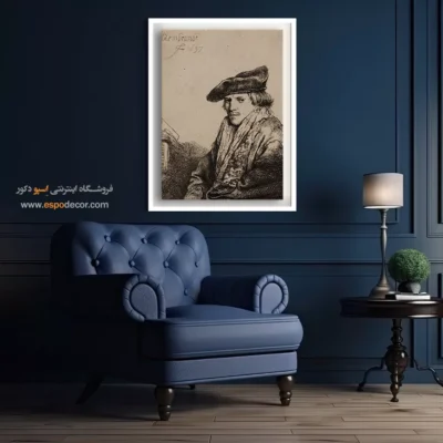 خرید تابلو نقاشی چاپی کلاسیک - مرد جوانی با کلاه مخملی – تابلو نقاشی رامبراند - اسپو دکور