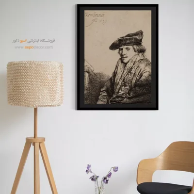 خرید تابلو نقاشی چاپی کلاسیک - مرد جوانی با کلاه مخملی – تابلو نقاشی رامبراند - اسپو دکور