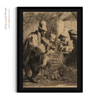 تابلو نقاشی اصل با چاپ با کیفیت - نوازندگان – تابلو نقاشی رامبراند - اسپو دکور