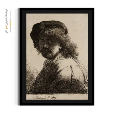 تابلو نقاشی سلف پرتره - سلف پرتره با کلاه – تابلو نقاشی رامبراند - اسپو دکور