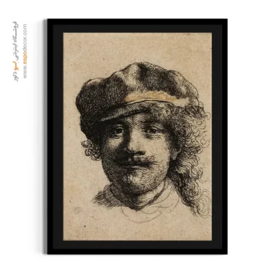 تابلو بوم نفیس - رامبراند با کلاه نرم – تابلو نقاشی رامبراند - اسپو دکور