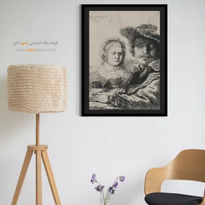 تابلو نقاشی پرتره زیبا - سلف پرتره با ساسکیا – تابلو نقاشی رامبراند - اسپو دکور