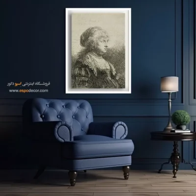 تابلو نقاشی برای دیوار خالی - ساسکیا با مروارید در موهایش – تابلو نقاشی رامبراند - اسپو دکور