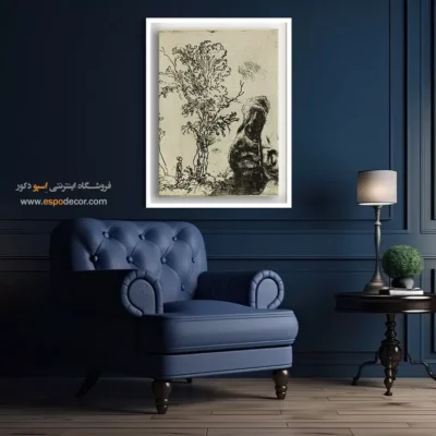 دکوراسیون داخلی با نقاشی کلاسیک - اتود از درخت – تابلو نقاشی رامبراند - اسپو دکور