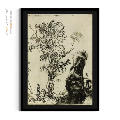دکوراسیون داخلی با نقاشی کلاسیک - اتود از درخت – تابلو نقاشی رامبراند - اسپو دکور