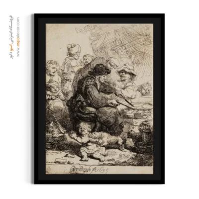 خرید ارزان تابلو رامبراند - زن پنکیکی – تابلو نقاشی رامبراند - اسپو دکور