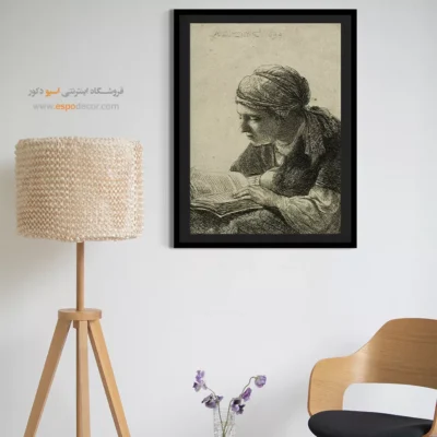 قیمت تابلو نقاشی کلاسیک - زن در حال خواندن – تابلو نقاشی رامبراند - اسپو دکور
