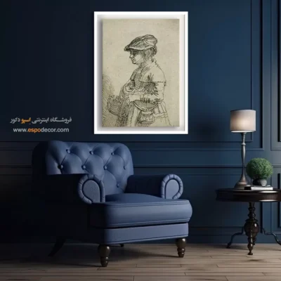 تابلو بوم لوکس - دختری با سبد – تابلو نقاشی رامبراند - اسپو دکور