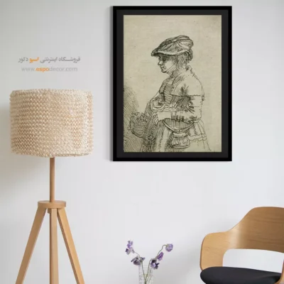 تابلو بوم لوکس - دختری با سبد – تابلو نقاشی رامبراند - اسپو دکور