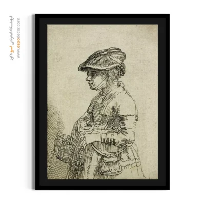 تابلو بوم لوکس - دختری با سبد – تابلو نقاشی رامبراند - اسپو دکور