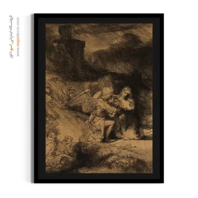 تابلو بوم آماده - عذاب در باغ – تابلو نقاشی رامبراند - اسپو دکور