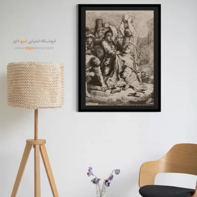 خرید تابلو بوم کلاسیک - سنگسار سنت استفان – تابلو نقاشی رامبراند - اسپو دکور