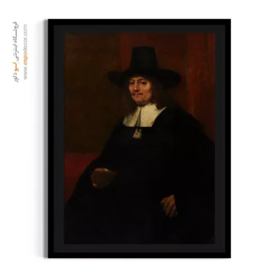 تابلو بوم نقاشی پرتره - پرتره مردی با کلاه بلند – تابلو نقاشی رامبراند - اسپو دکور