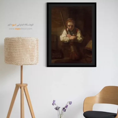 چهره‌نگاری‌های رامبراند - دختری با جارو – تابلو نقاشی رامبراند - اسپو دکور