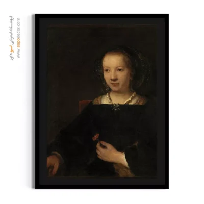 تابلو رامبراند برای خانه - زن با میخک – تابلو نقاشی رامبراند - اسپو دکور