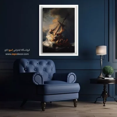 تابلو بوم بزرگ - طوفان در دریای جلیل – تابلو نقاشی رامبراند - اسپو دکور