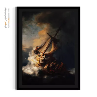 تابلو بوم بزرگ - طوفان در دریای جلیل – تابلو نقاشی رامبراند - اسپو دکور