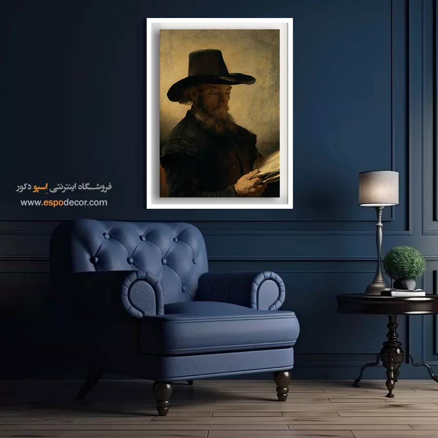 فروش تابلو رامبراند - مرد در حال خواندن – تابلو نقاشی رامبراند - اسپو دکور