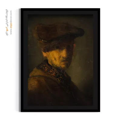 تابلو بوم نقاشی رامبراند اصل - مردی با برت – تابلو نقاشی رامبراند - اسپو دکور