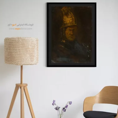 تابلو بوم کنواس - مردی با کلاه طلایی – تابلو نقاشی رامبراند - اسپو دکور