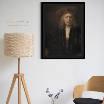 چاپ کنواس - مردی با کلاه مرواریدی – تابلو نقاشی رامبراند - اسپو دکور