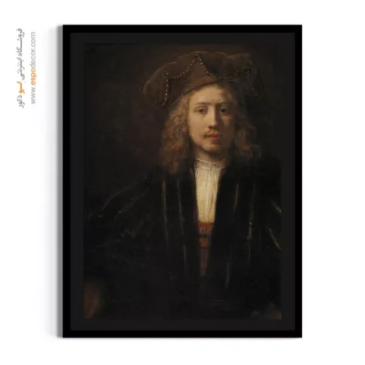 چاپ کنواس - مردی با کلاه مرواریدی – تابلو نقاشی رامبراند - اسپو دکور