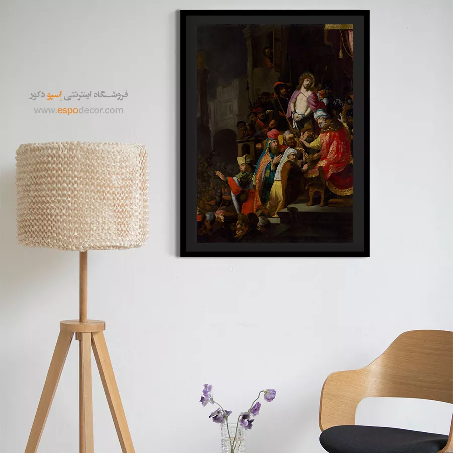 بوم نقاشی چاپی - مسیح قبل از پیلاطس – تابلو نقاشی رامبراند - اسپو دکور