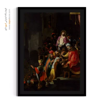 بوم نقاشی چاپی - مسیح قبل از پیلاطس – تابلو نقاشی رامبراند - اسپو دکور