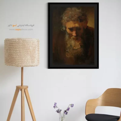 تابلو چاپی روی بوم - مطالعه یک پیرمرد – تابلو نقاشی رامبراند - اسپو دکور