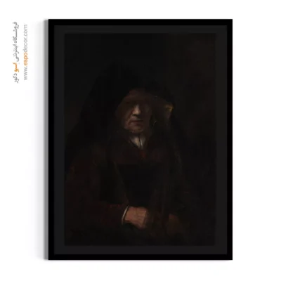 تابلو نقاشی پرتره زن - یک پیرزن – تابلو نقاشی رامبراند - اسپو دکور