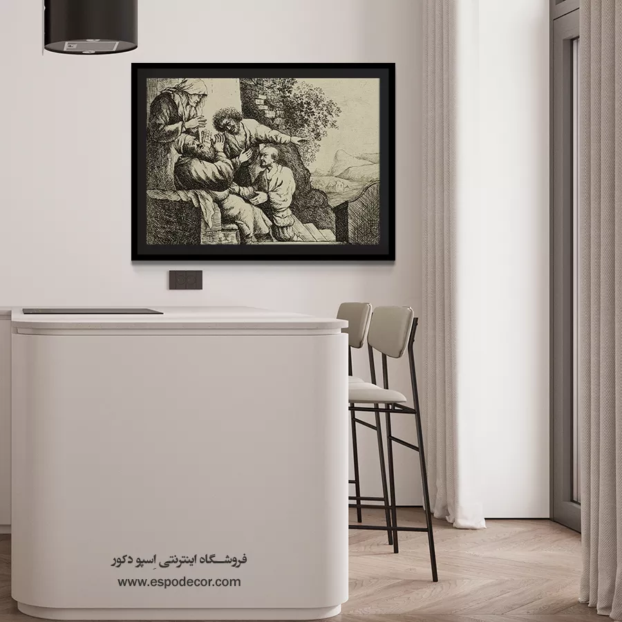 تابلو با قاب مشکی - لباس یوسف برای یعقوب آورده شد – تابلو نقاشی رامبراند - اسپو دکور