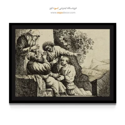 تابلو با قاب مشکی - لباس یوسف برای یعقوب آورده شد – تابلو نقاشی رامبراند - اسپو دکور