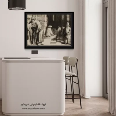 خرید دکوراسیون سبک باروک - یهودیان در کنیسه – تابلو نقاشی رامبراند - اسپو دکور