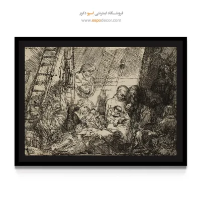 خرید آنلاین تابلو رامبراند - ختنه در اصطبل – تابلو نقاشی رامبراند - اسپو دکور