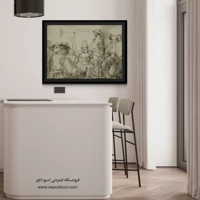 تابلو بوم کلاسیک رامبراند - مسیح نشسته و با پزشکان بحث می کند – تابلو نقاشی رامبراند - اسپو دکور